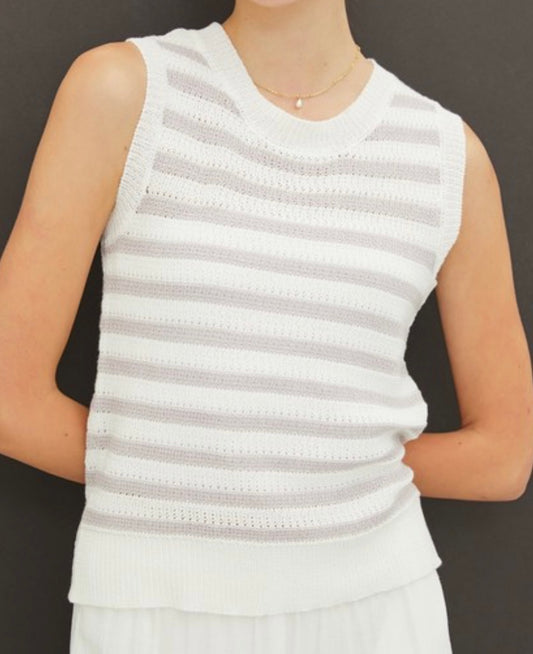 Striped Knitted Tank Multiple Colors