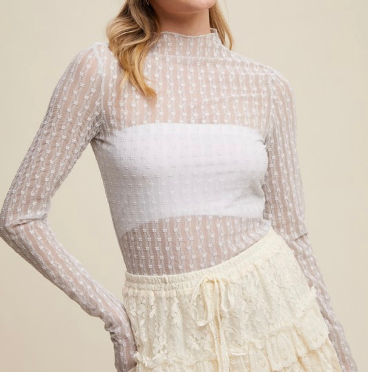 Ditzy Floral Mesh Top Multiple Colors