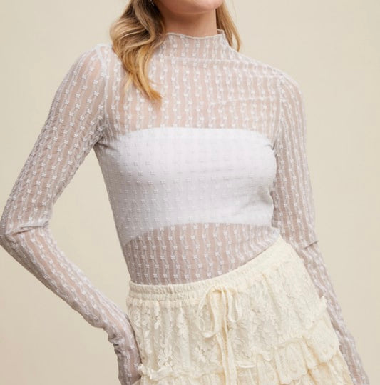 Ditzy Floral Mesh Top Multiple Colors