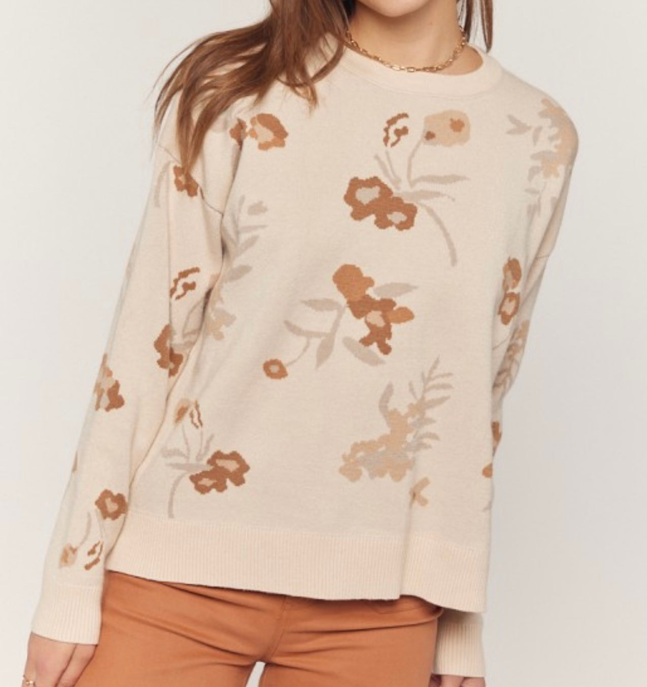 Floral Jacquard Sweater