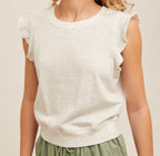 Ruffle Sleeveless Top Multiple Colors
