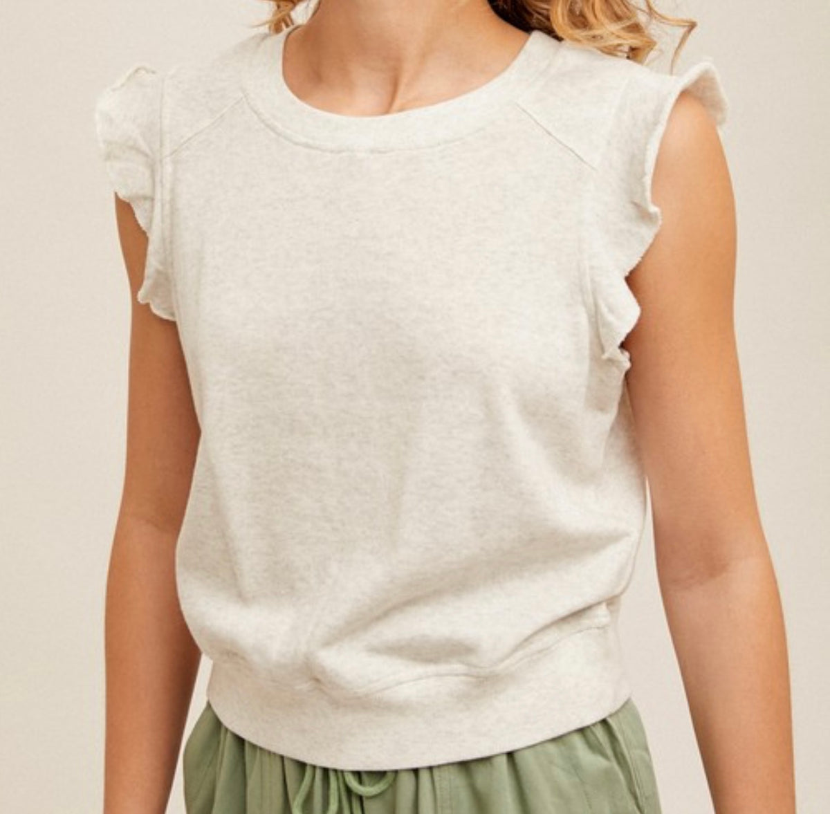 Ruffle Sleeveless Top Multiple Colors