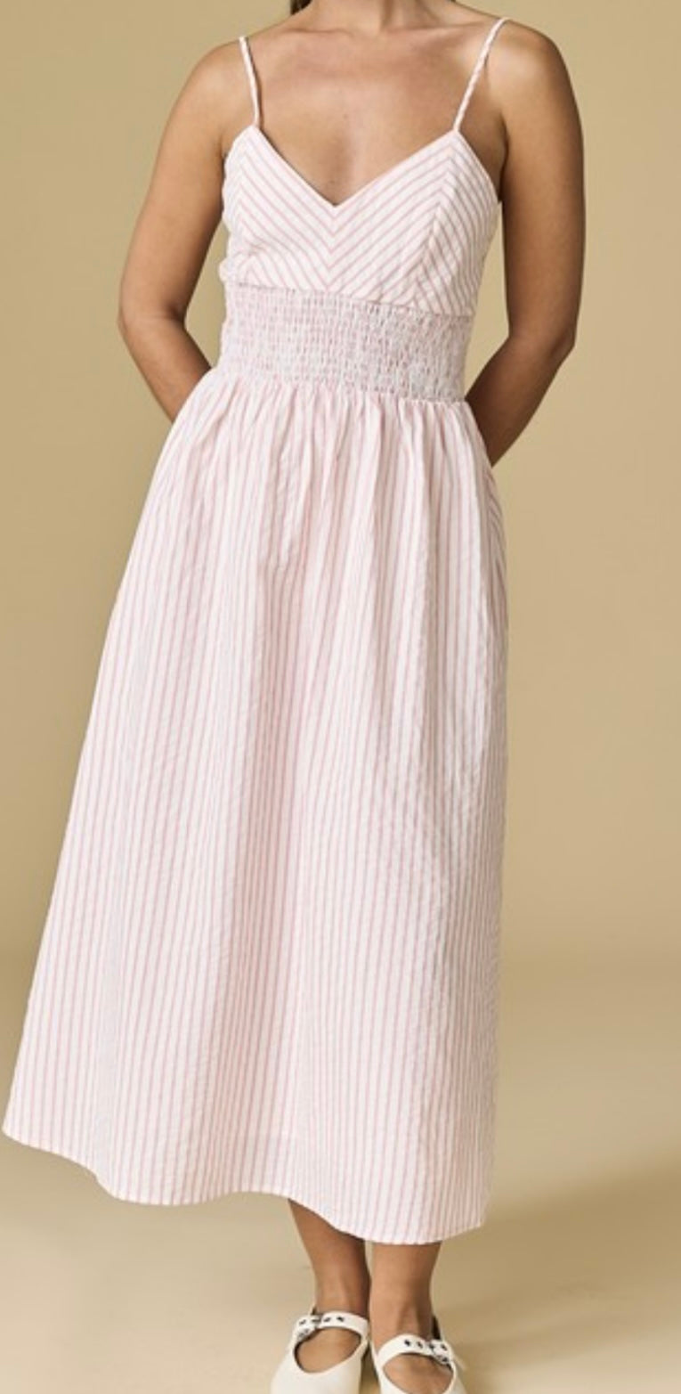 Striped Midi Dress Multiple Colors Final Sale