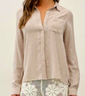 Linen Mocha Striped Top