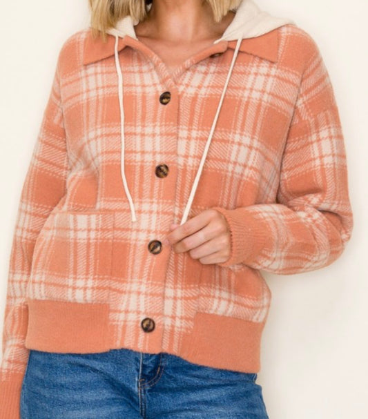 Salmon Plaid Jacket