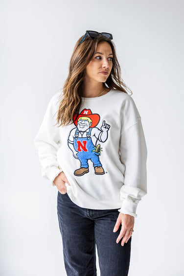 Nebraska Mascot Chenille Comfort Crewneck