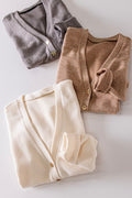 Ribbed Button-Front Cardigan Multiple Colors