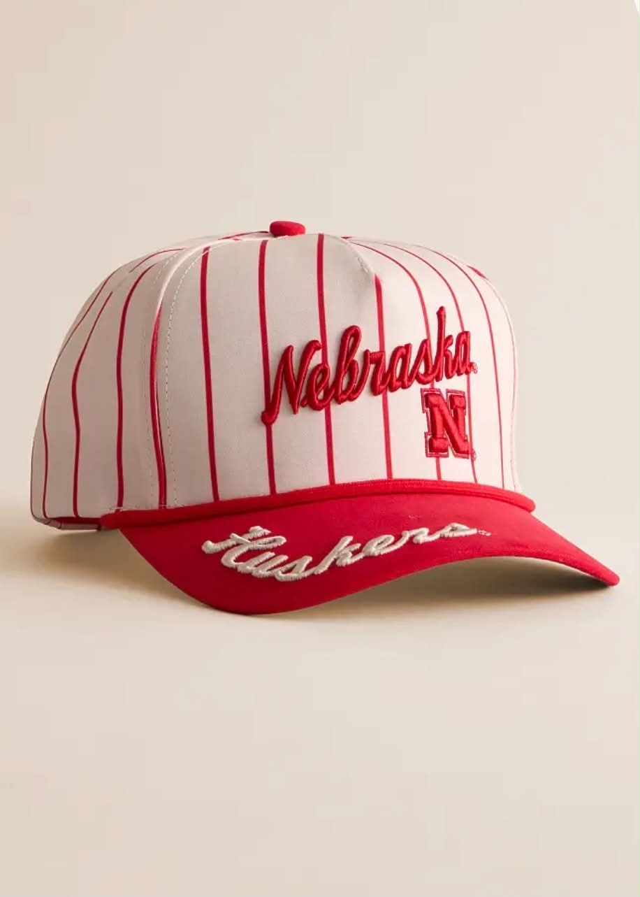 Pinstripe Nebraska Husker Trucker Hat