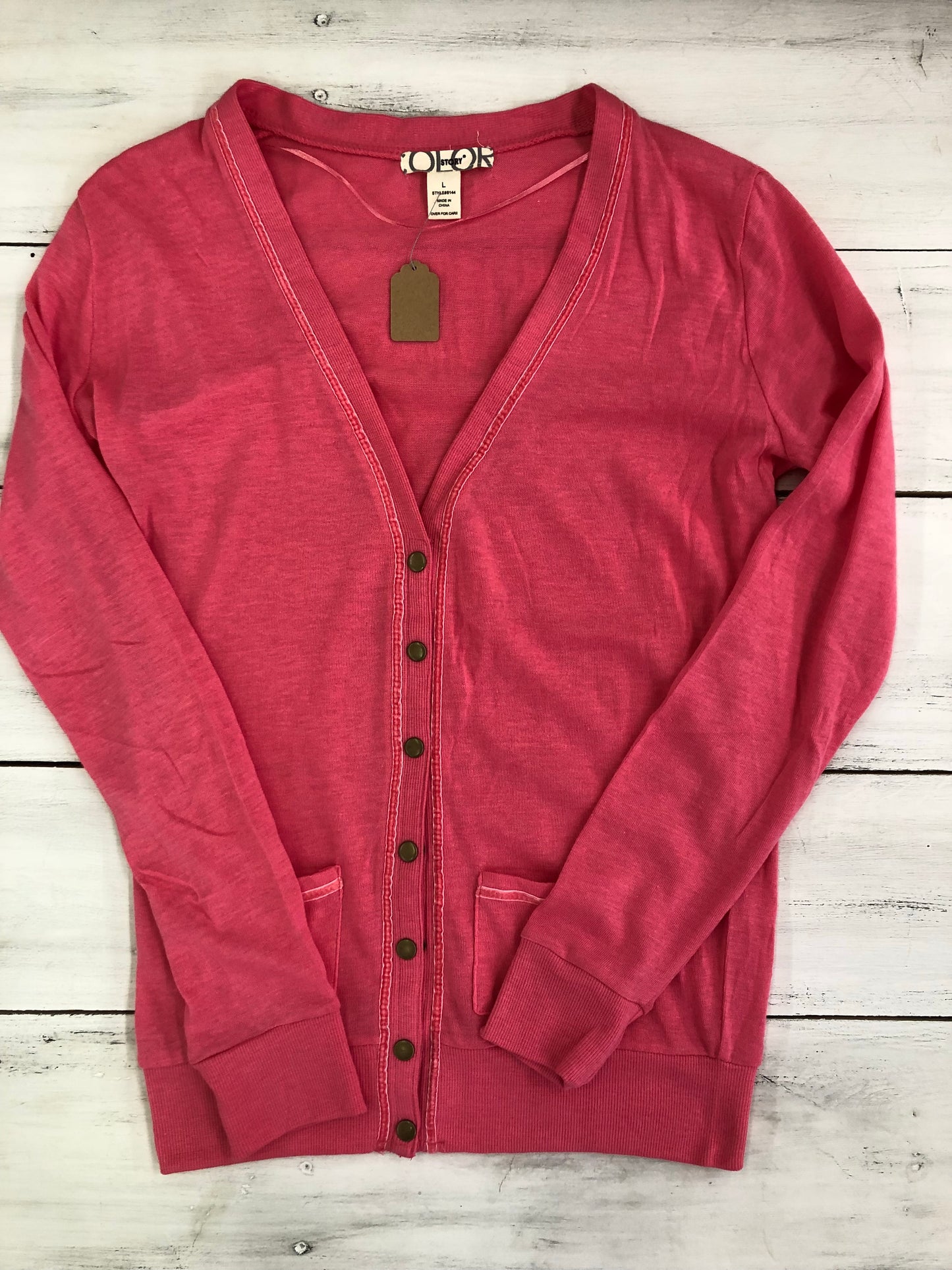 Color Story Pocket Snap Button Cardigan