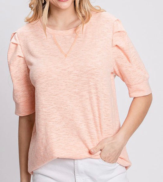 Curvy Puff Sleeve Top Multiple Colors