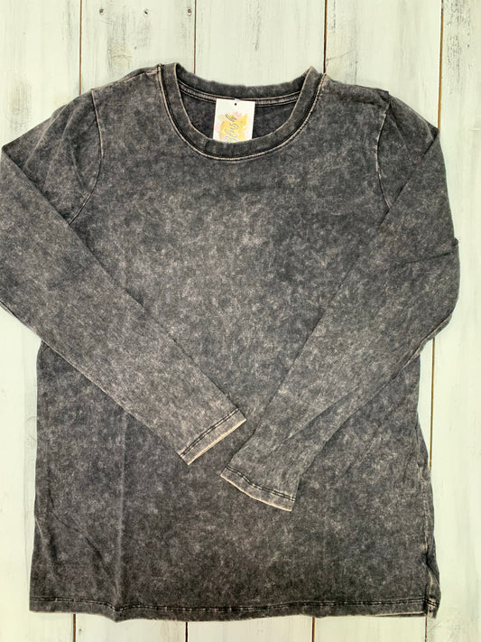 Curvy Mineral Wash Top Multiple Colors