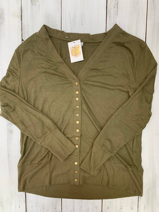 Curvy Fall Snap Button Cardigan Multiple Colors
